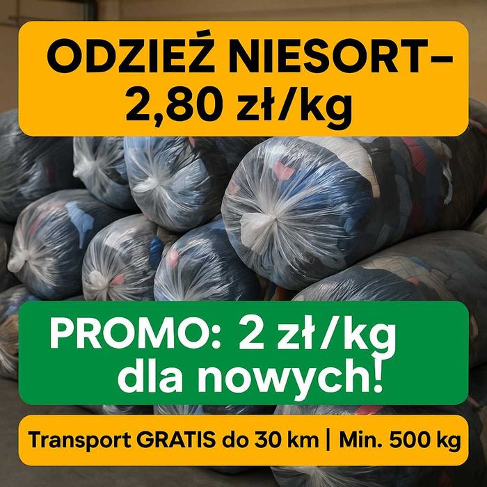 Odzież używana niesort | PROMO: 2 zł/kg dla nowych!