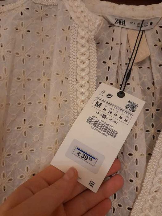Bawełniana bluzka w stylu retro Zara rozm M