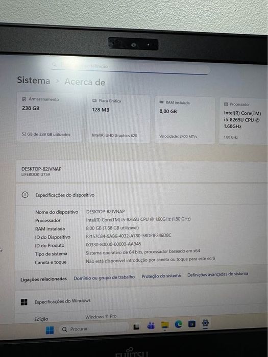 Computador Portátil 15.6 Fujitsu