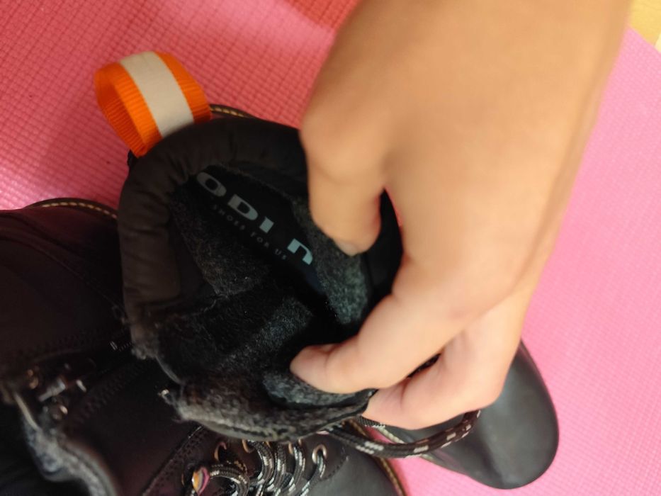 Męskie buty trapery skórzane trekingowe zimowe sznurowane odin