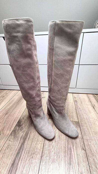 Zamszowe kozaki, buty MNG, Mango, r. 39