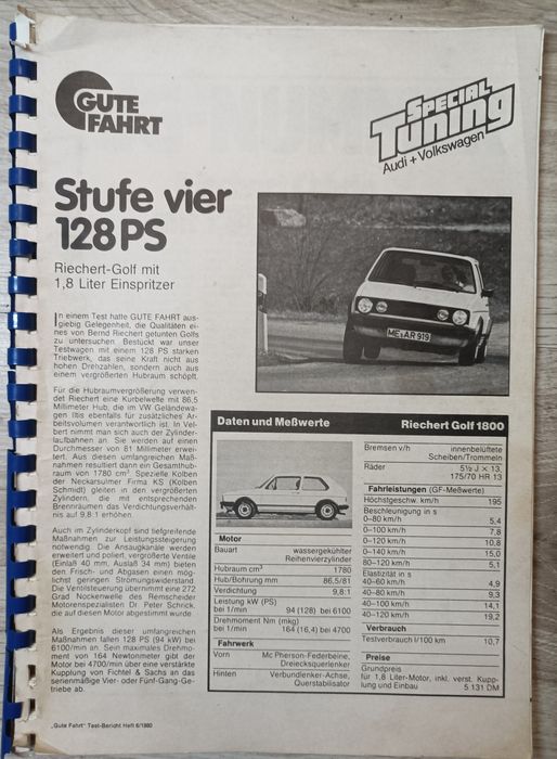 Katalog Riechert Tuning Golf,Jetta, Scirocco MK1 
Golf,Jetta, Scirocco