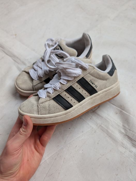 Szare buty zamszowe Adidas Campus Suede sneakers trampki