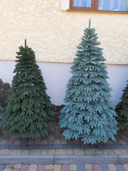 Ялинка лита штучна швейцарська зелена голуба ёлка литая искуственная