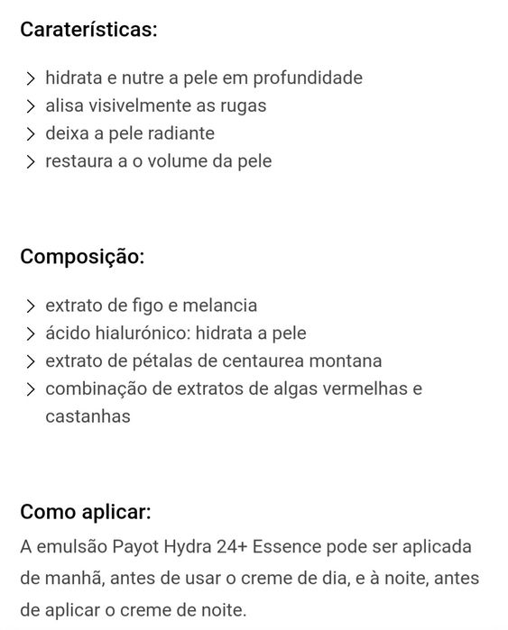 Payot Hydra 24+Essence 125ml. NOVO