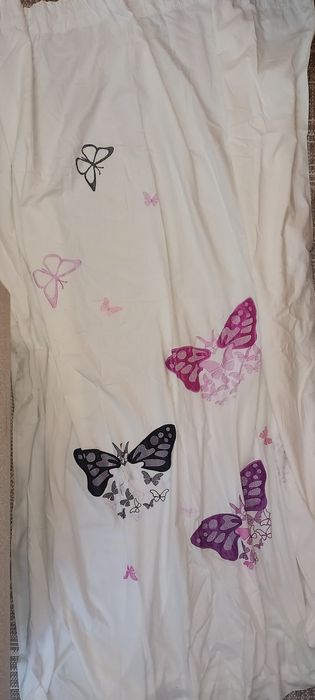 Штори білі з принтом та підкладкою 2шт