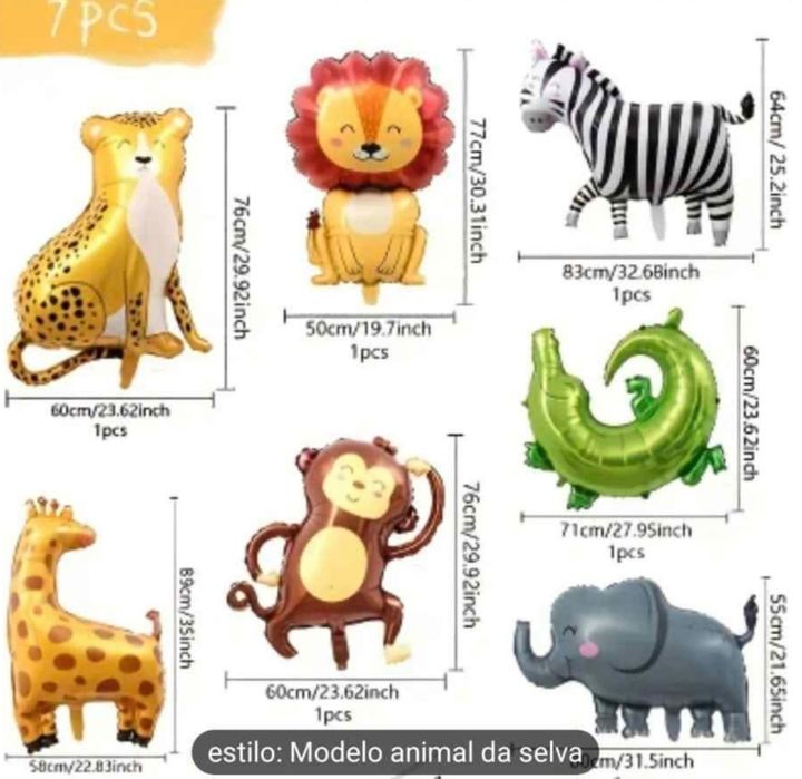 Artigos para festa temática (animais da selva)