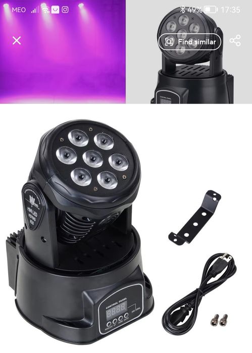 Vendo 4 moving head light como novos,
