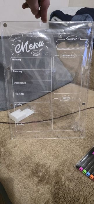 Akrylowa tablica Menu+ markery