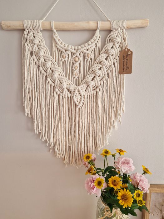 Makrama Jaśmina dekoracja boho na ścianę handmade