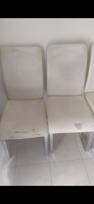 4 cadeiras inox usadas + 4 capas proteção novas