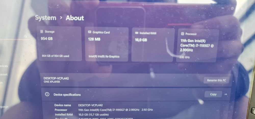 Vendo One x player 1tb/16gb/i7 1195G7 2.9ghz