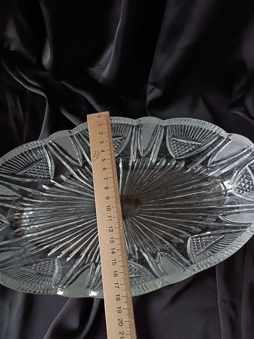 Ваза «Ладья» велика з кришталю фруктівниця