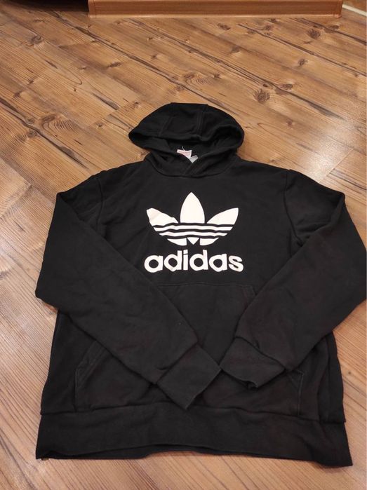 Худі Adidas з капюшоном | Чорне | Великий логотип | M