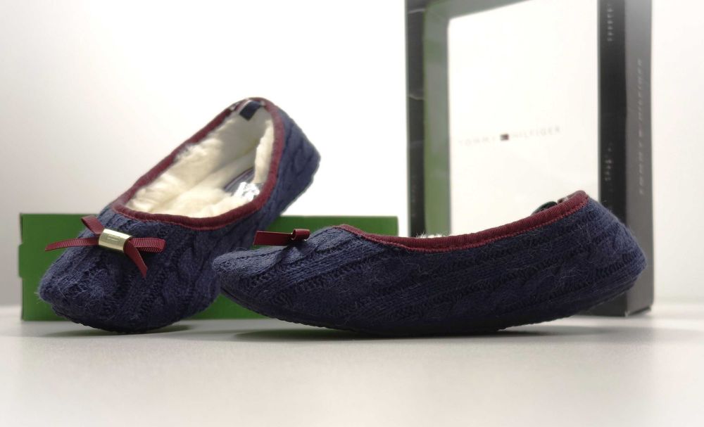 Tommy Hilfiger Midnight Oryginalne kapcie damskie ocieplane w pudełku 37/38