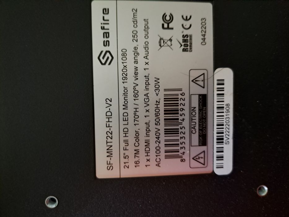 Monitor Full Hd Led Safire 21,5"