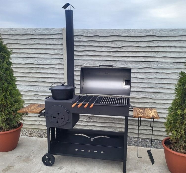 От ЗАВОДА! 5мм! 4в1! Мангал Барбекю Коптильня с Печью под Казан