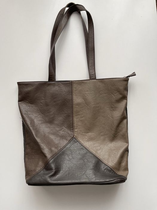 Brazowo czarna torbka typu shopper na zakupy