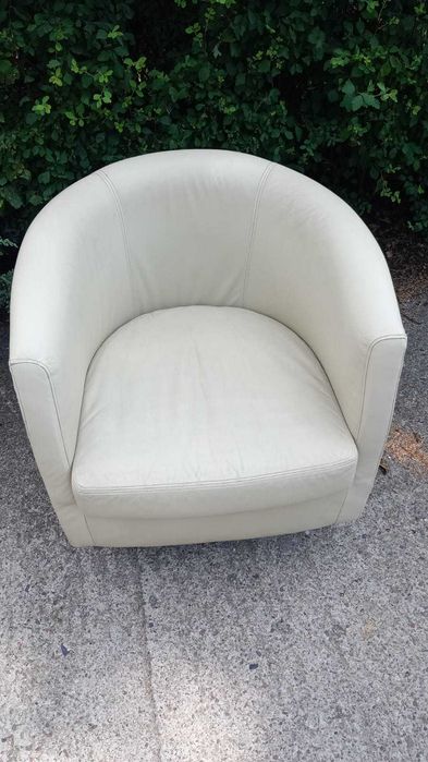 Fotel kubełkowy beżowy skóra fotele biurowe do domu salonu