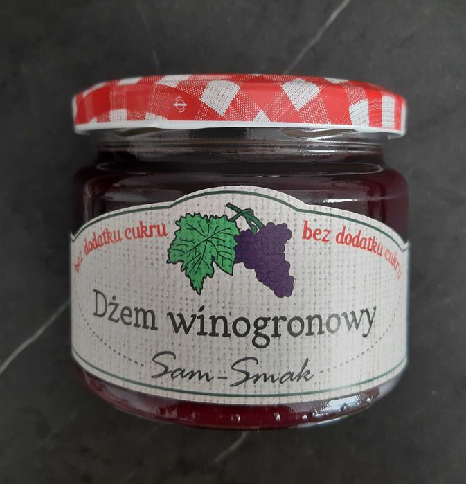 Dżem winogronowy BEZ DODATKU CUKRU domowy 300 gram