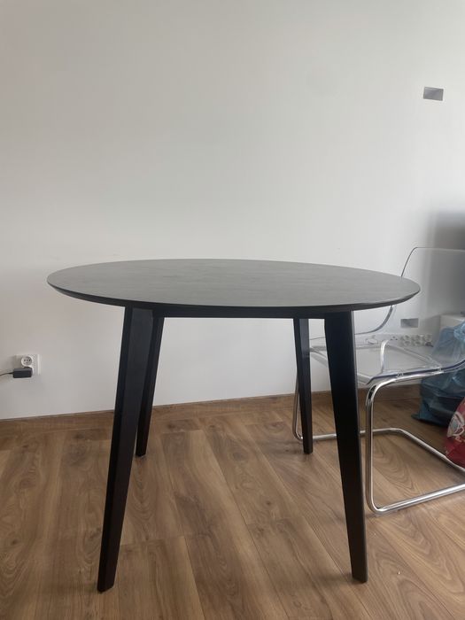 okrągły stół czarny 105cm z drewna LISABAO