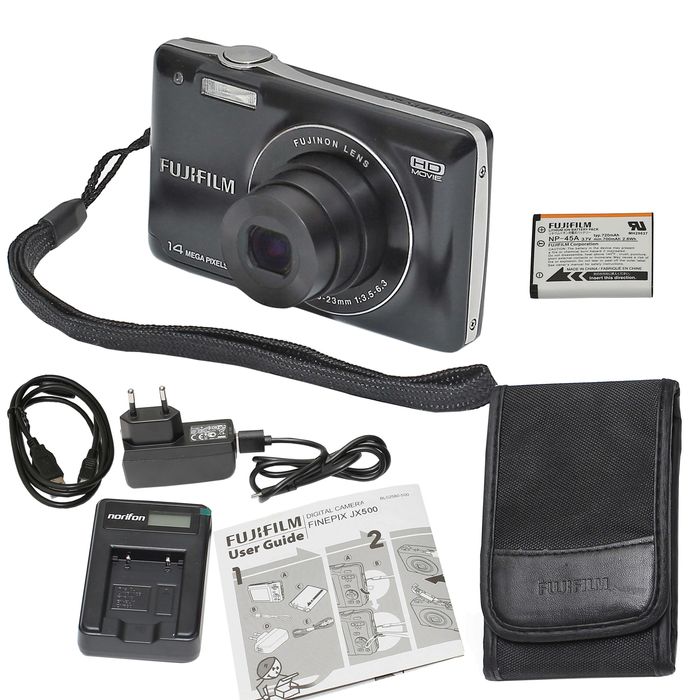Fujifilm FinePix JX500 14MP CCD 5x Zoom Camera + Charger Case