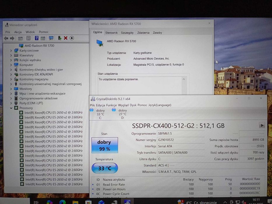 PC Gamer - Intel 16x2.6GHZ/32GB RAM/RX5700 8GB/2xSSD/550W 80 Plus