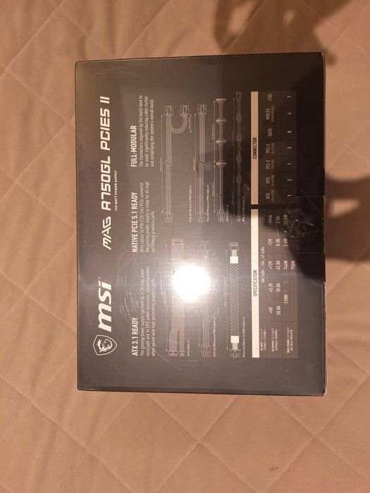 Fonte de Alimentação ATX MSI MAG A750GL PCIE5 II 750W ATX 3.1/PCIe 5.1