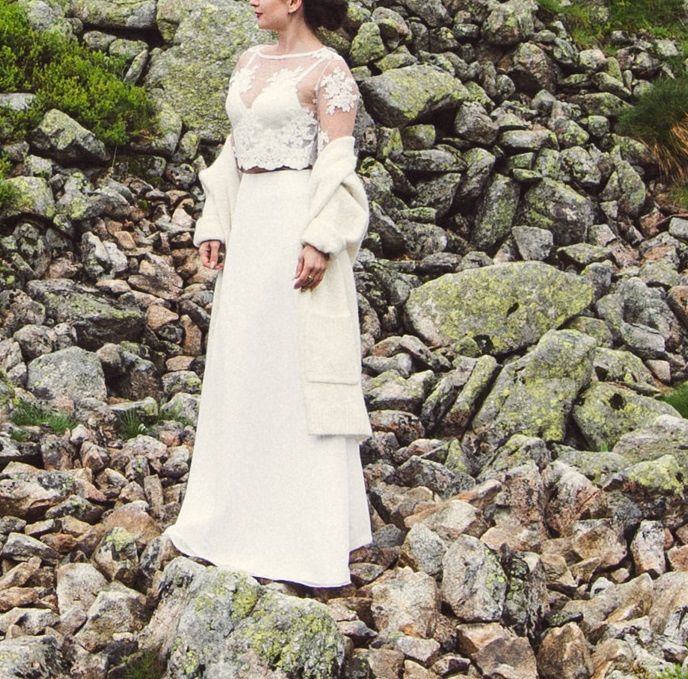 Suknia ślubna bluzka i spódnica, sukieńka ślubna