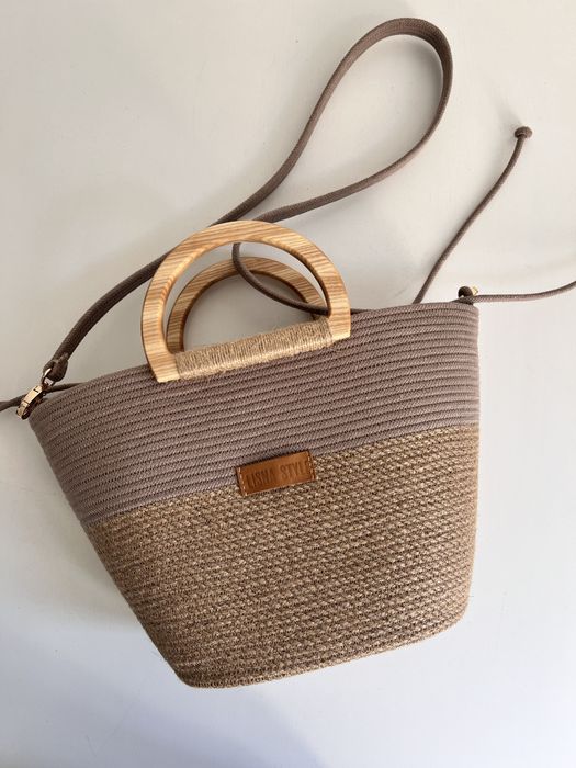 Bag Torba-shopper z juty+bawełnianego sznyrka