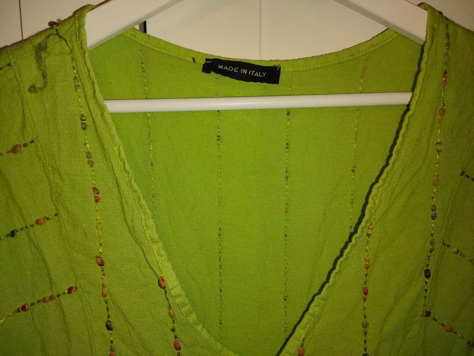 Lniana, włoska suknia, plus size