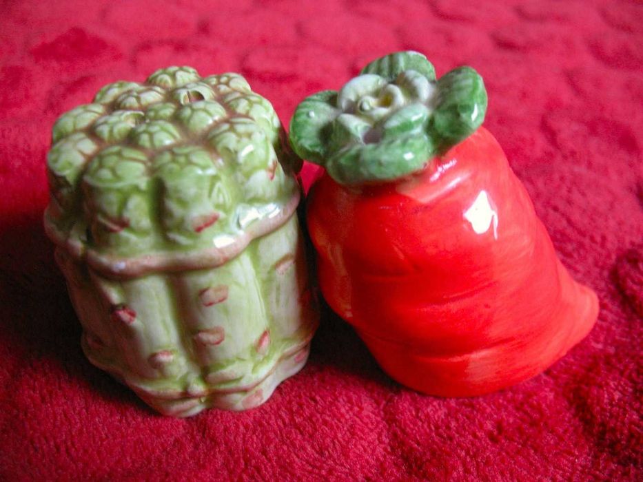 Sól i pieprz - Ceramika - warzywa - 5,5 x 5,5 x 4 cm