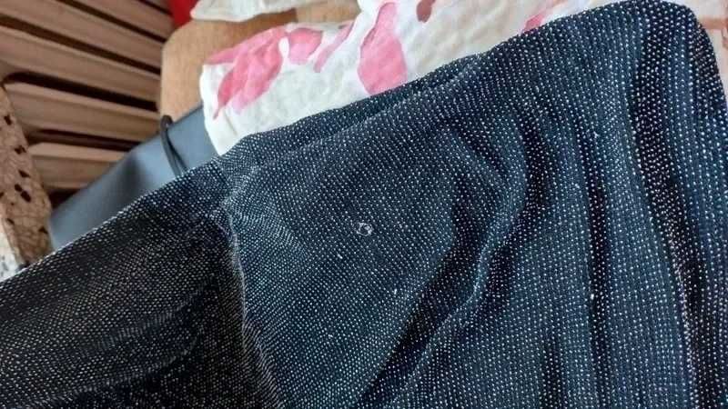 Czarna sukienka na ramiączkach mini z brokatem srebrnym H&M M