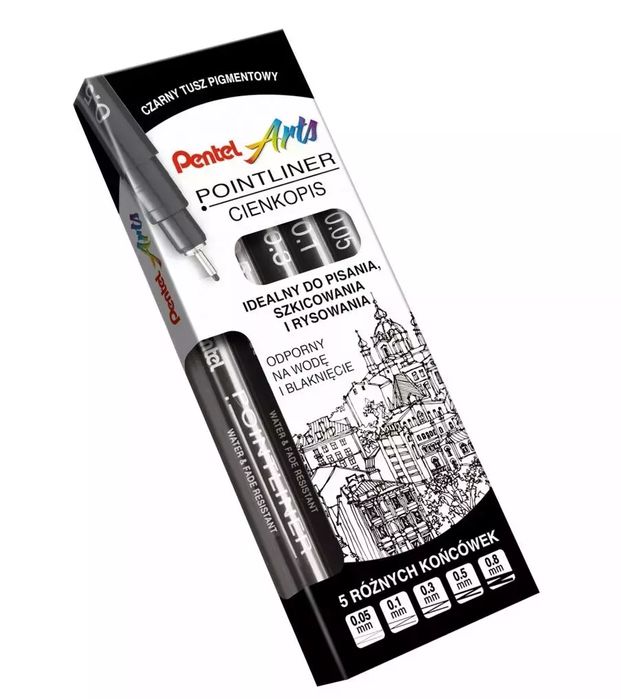 Cienkopis Pointliner 5 szt PENTEL. Pentel