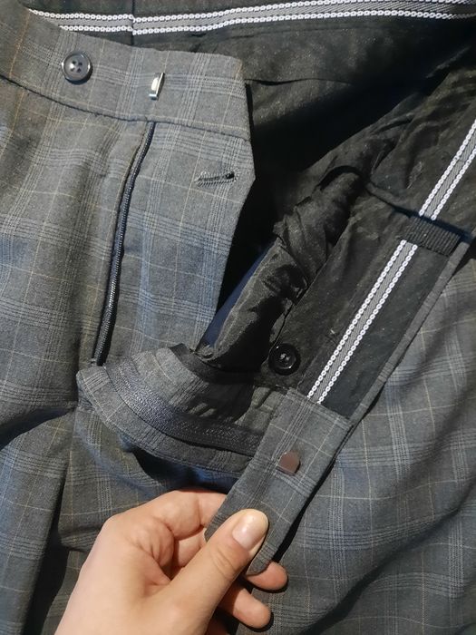 Garnitur 3-częściowy męski XL w kratę