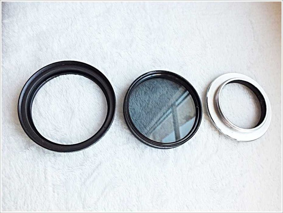 Komplet fotograficzny Filtr Soligor+Adapter Helioplan+Adapte