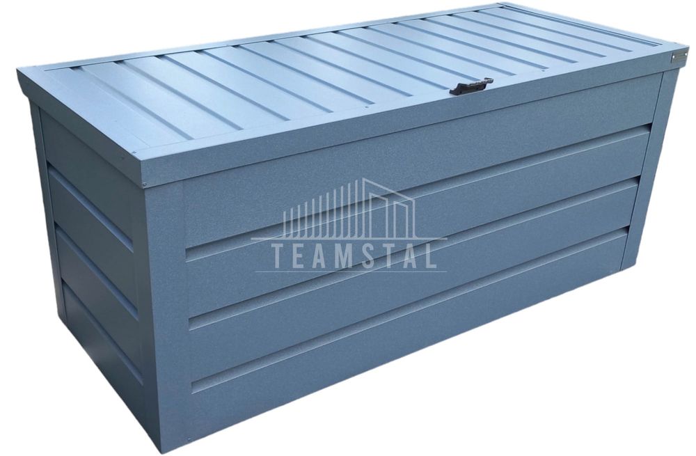Skrzynia ogrodowa metalowa kufer 150x60x70cm  antracyt TS609
