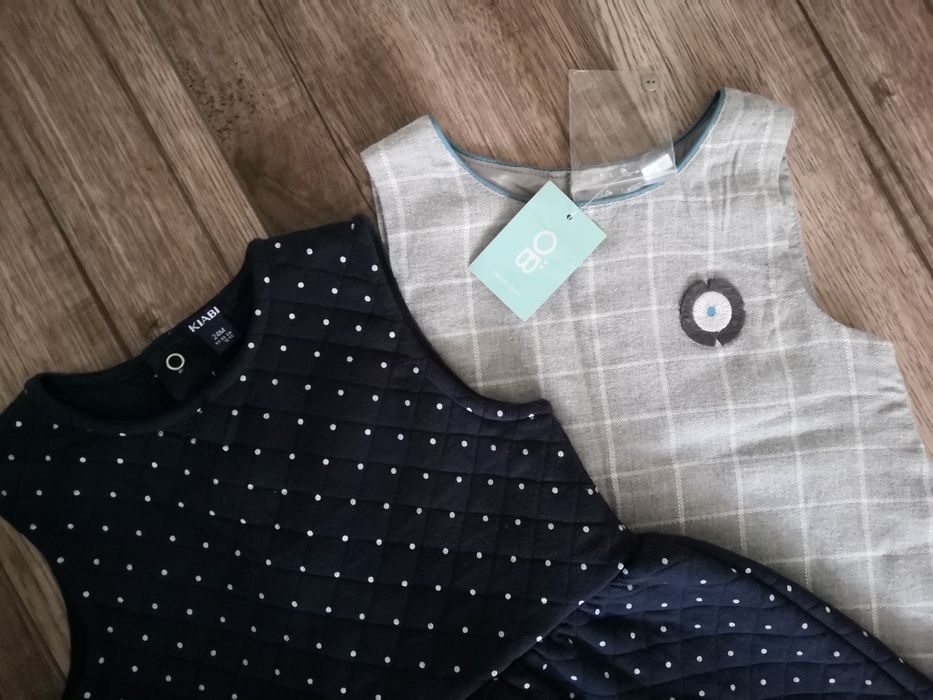 Elegancka ciepła sukienka Kiabi i Obaibi roz. 92  - Komplet - Nowe