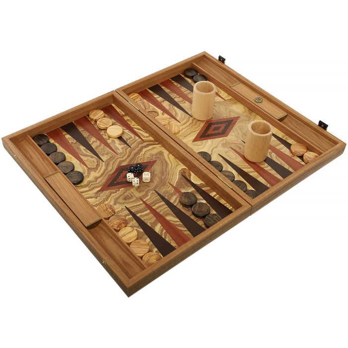 Warcaby z drewna oliwnego (Olive Burl) Backgammon