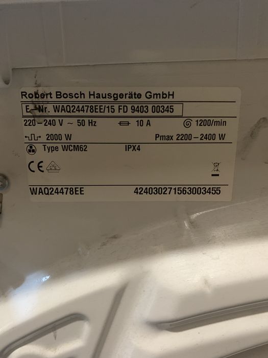 Material para maquina lavar Bosch