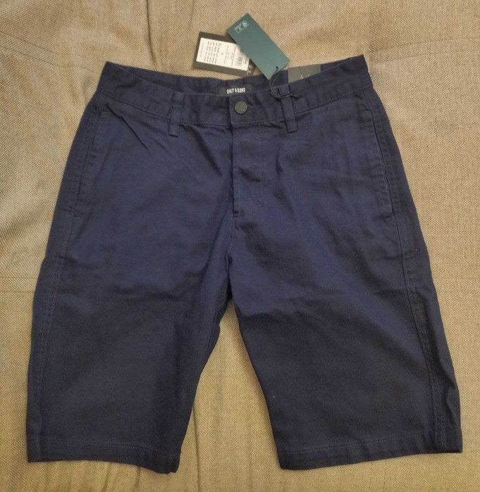 Бавовняні шорти Only & Sons, темно-сині, розмір S, нові, чоловічі