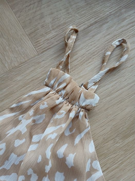 Beżowa sukienka maxi letnia na ramiączkach Reserved / rozmiar M