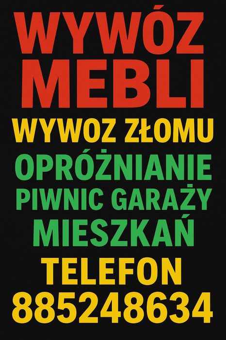 Wywóz mebli złomu opróżnianiemieszkań domów piwnic strychów sprzątani
