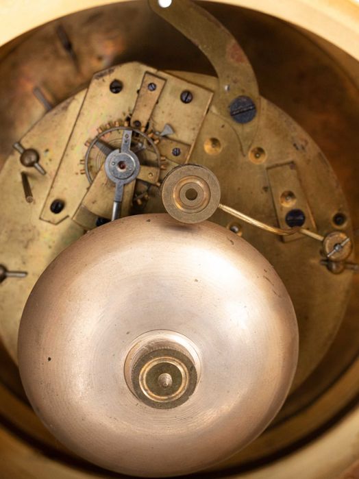 Relógio Pêndulo Mármore Branca Bronze Luís XVI, Século XIX