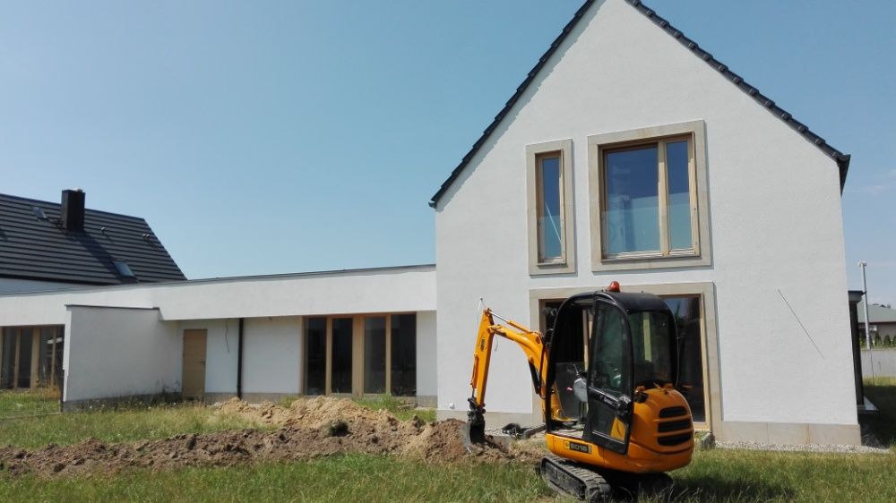 Usługi MINIKOPARKĄ MINIWYWROTKĄ wykopy przyłącza wod-kan gaz elek. co