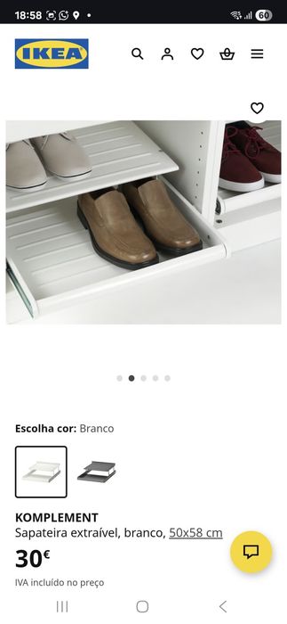 Vendo sapateira Komplement Pax Ikea