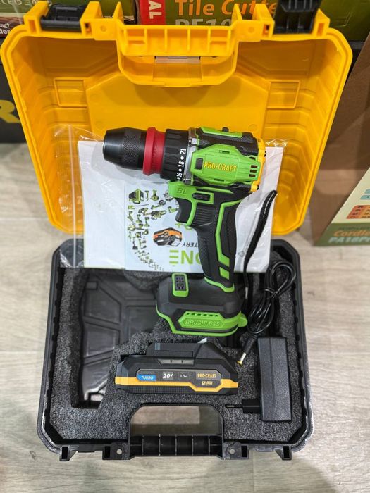 Шуруповерт акумуляторний Procraft PA18 Pro DFR (безщітковий, кейс, DFR