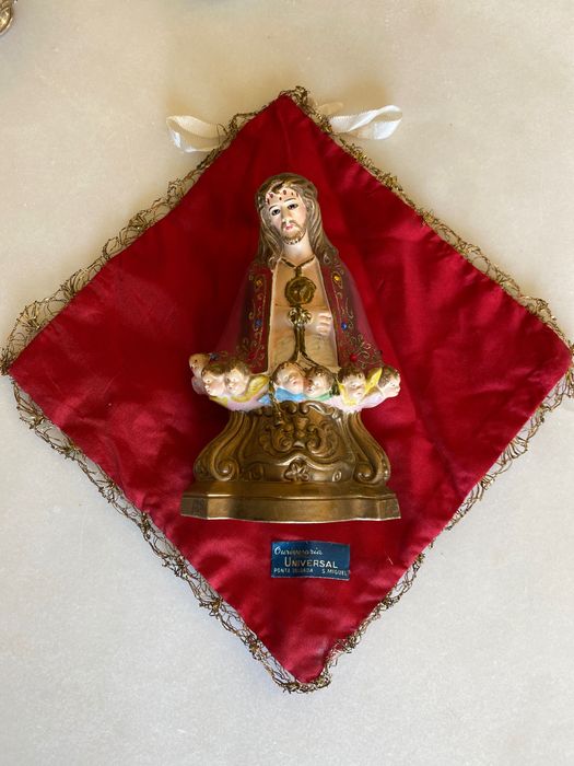 Senhor Santo Cristo Dos Milagres 15 cm Antigo olhos vidro Assinado JR