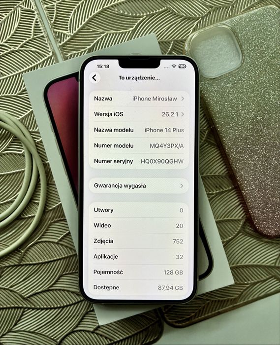 iPhone 14 Plus 128GB Starlight | Jak NOWY |