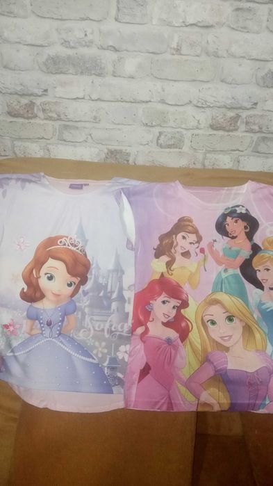 Bluzeczki z bajek Księżniczki Bella,Arielka, księżniczka Zosia 7-8lat